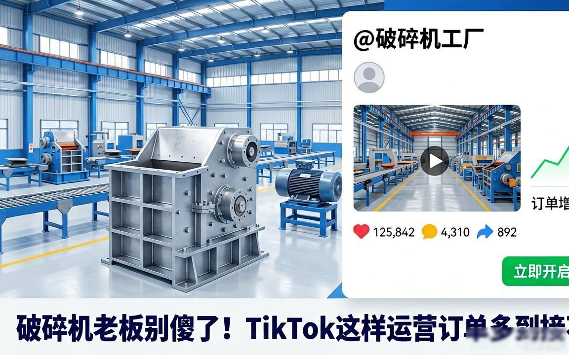 破碎机工厂工厂TikTok海外账号怎么运营