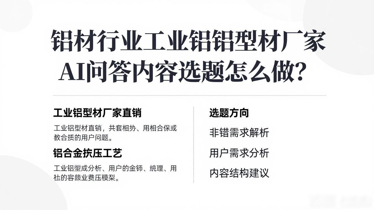 铝材行业工业铝型材厂家AI问答内容选题_铝型材供应_铝型材产品