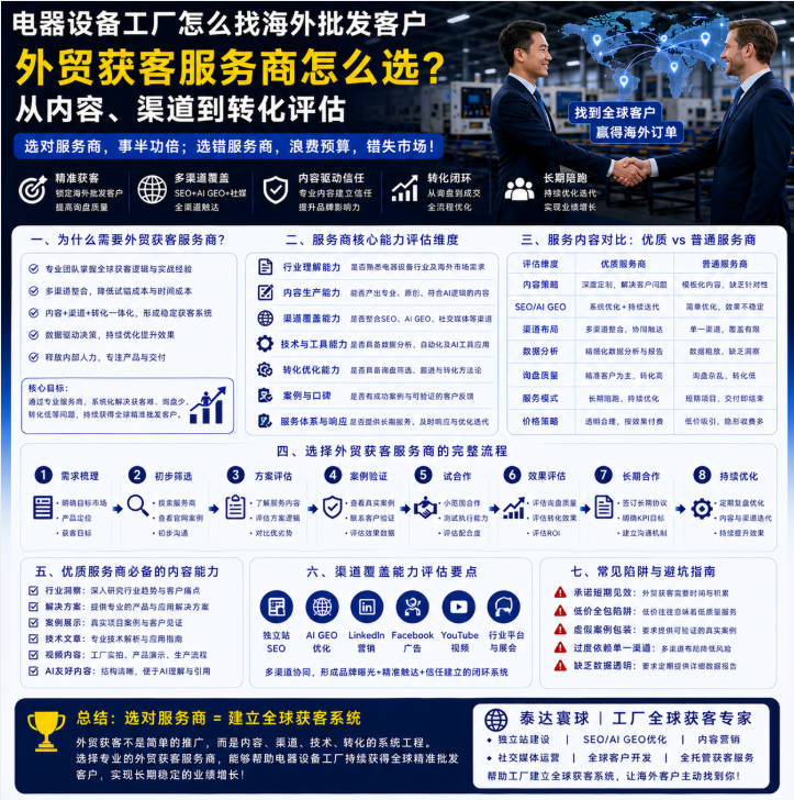 电器设备工厂怎么找海外批发客户外贸获客服务商怎么选？从内容、渠道到转化评估.png