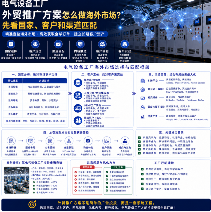 电气设备工厂外贸推广方案怎么做海外市场？先看国家、客户和渠道匹配.png