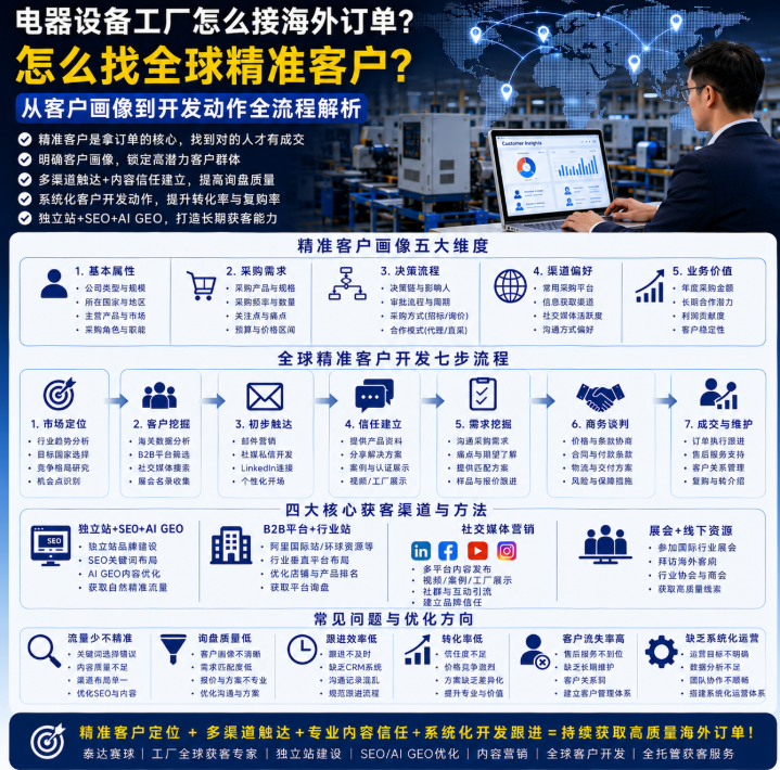 电器设备工厂怎么接海外订单怎么找全球精准客户？从客户画像到开发动作.png