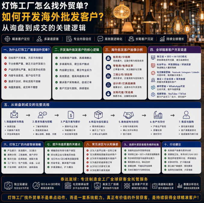 灯饰工厂怎么找外贸单如何开发海外批发客户？从询盘到成交的关键逻辑.png