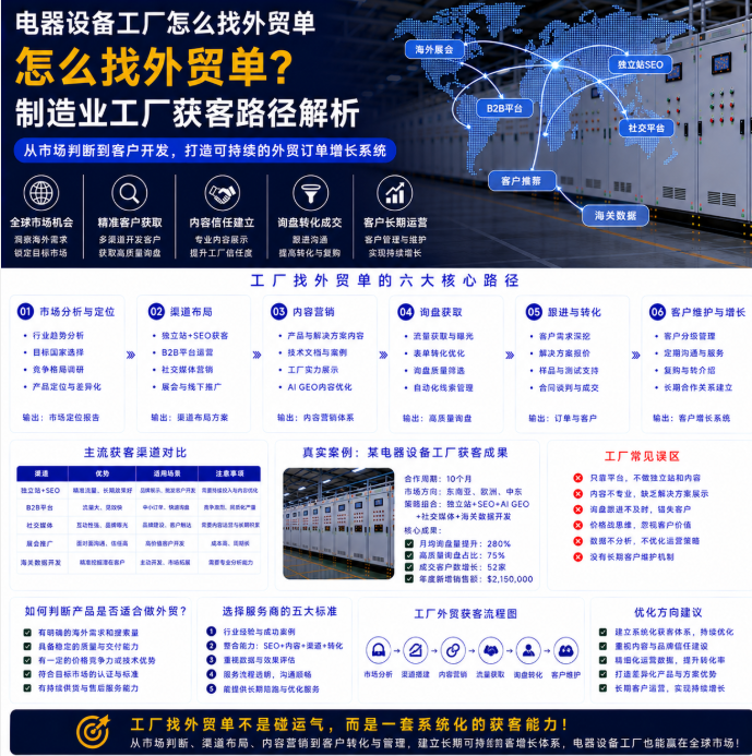 电器设备工厂怎么找外贸单怎么找外贸单？制造业工厂获客路径解析.png