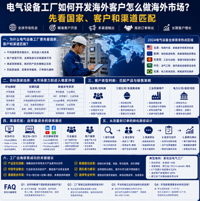 电气设备工厂如何开发海外客户怎么做海外市场？先看国家、客户和渠道匹配.png
