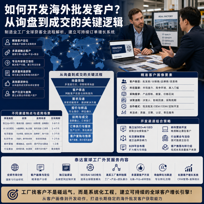 泰达寰球工厂外贸服务内容如何开发海外批发客户？从询盘到成交的关键逻辑.png