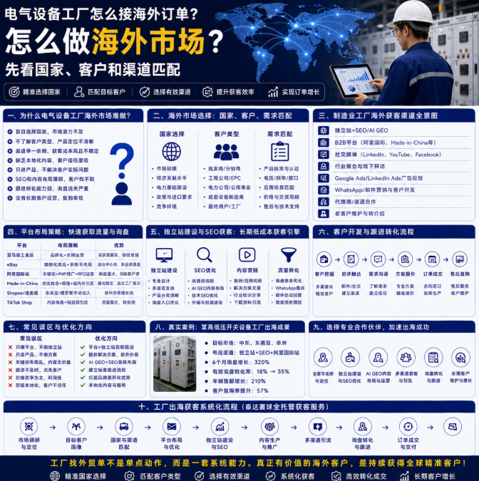 电气设备工厂怎么接海外订单怎么做海外市场？先看国家、客户和渠道匹配.png