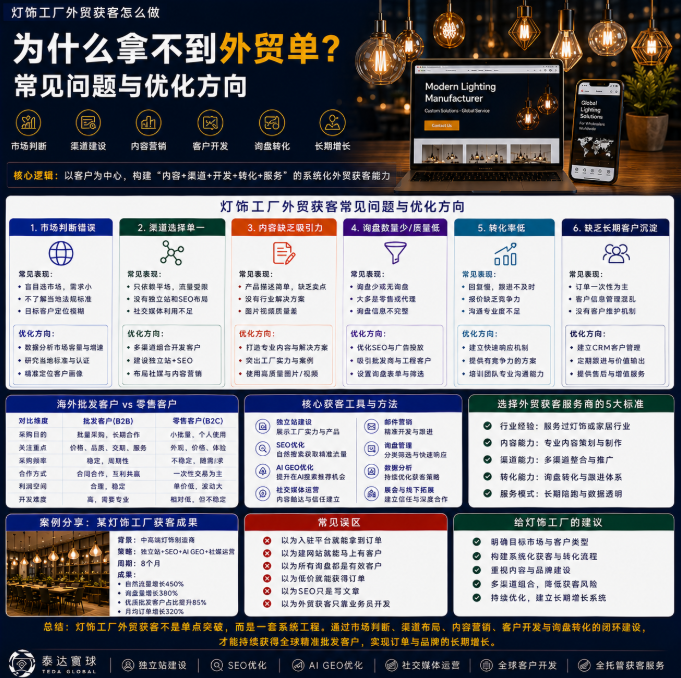灯饰工厂外贸获客怎么做为什么拿不到外贸单？常见问题与优化方向.png