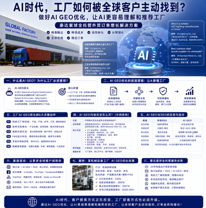 泰达寰球工厂外贸怎么样如何做AI GEO优化？让AI更容易理解和推荐工厂.png