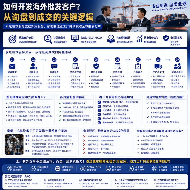 泰达寰球服务流程外贸服务如何开发海外批发客户？从询盘到成交的关键逻辑.png