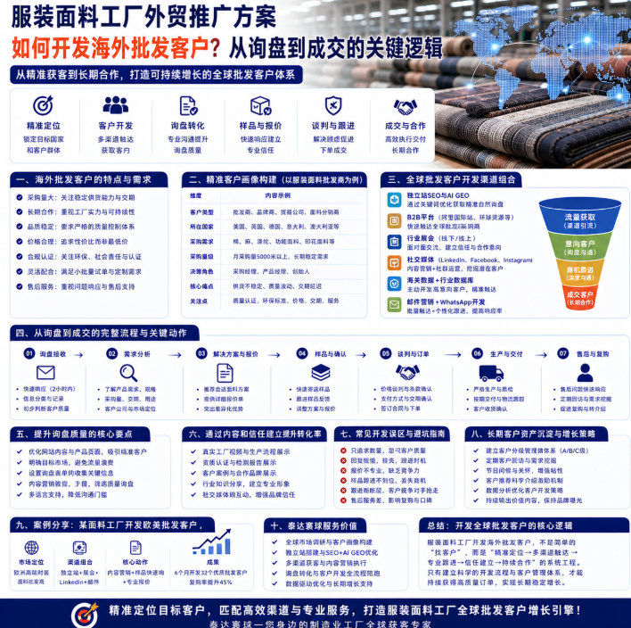 服装面料工厂外贸推广方案如何开发海外批发客户？从询盘到成交的关键逻辑.png
