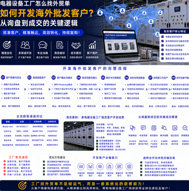 电器设备工厂怎么找外贸单如何开发海外批发客户？从询盘到成交的关键逻辑.png