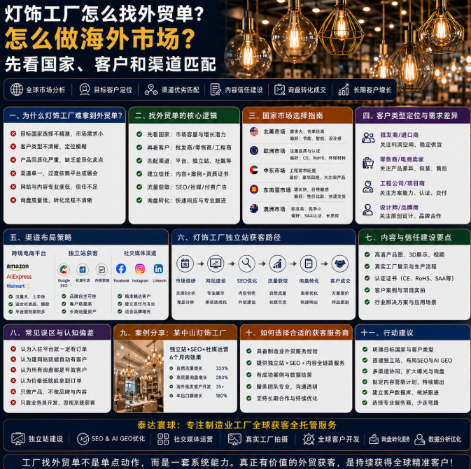 灯饰工厂怎么找外贸单怎么做海外市场？先看国家、客户和渠道匹配.png