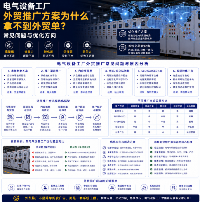 电气设备工厂外贸推广方案为什么拿不到外贸单？常见问题与优化方向.png
