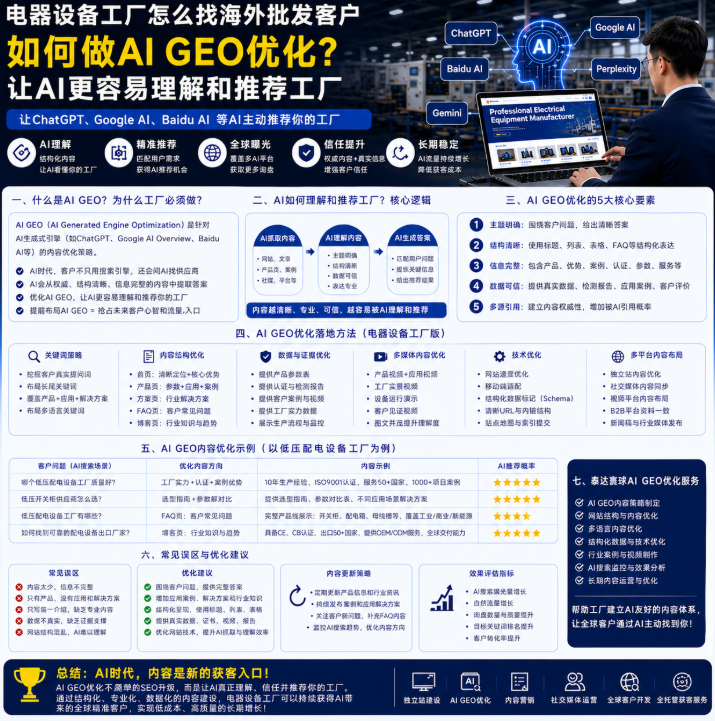 电器设备工厂怎么找海外批发客户如何做AI GEO优化？让AI更容易理解和推荐工厂.png