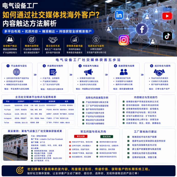 电气设备工厂外贸推广方案如何通过社交媒体找海外客户？内容触达方法解析.png