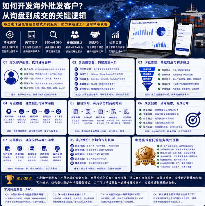 泰达寰球全托管服务模式外贸服务如何开发海外批发客户？从询盘到成交的关键逻辑.png