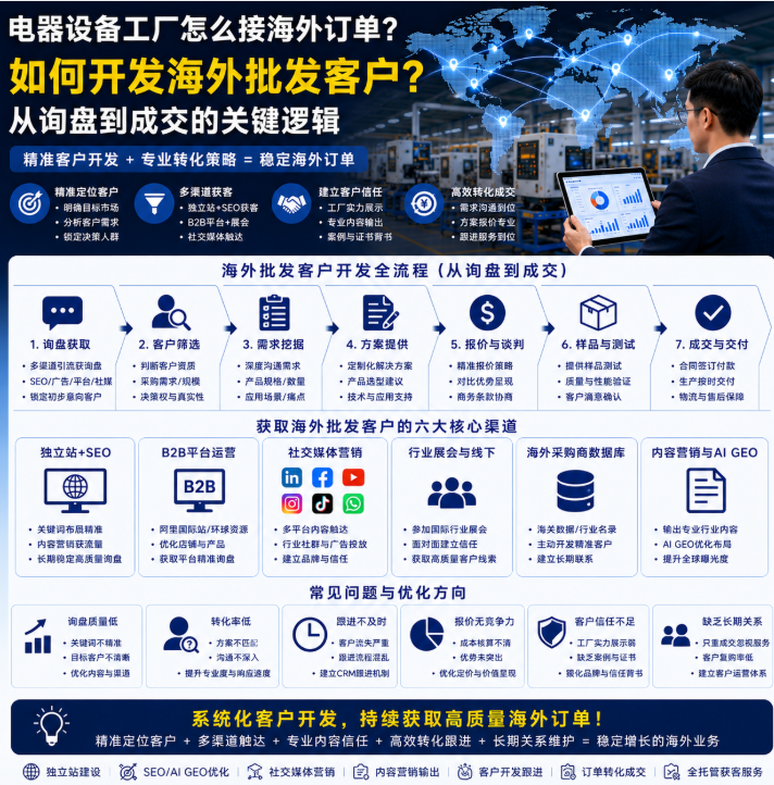 电器设备工厂怎么接海外订单如何开发海外批发客户？从询盘到成交的关键逻辑.png