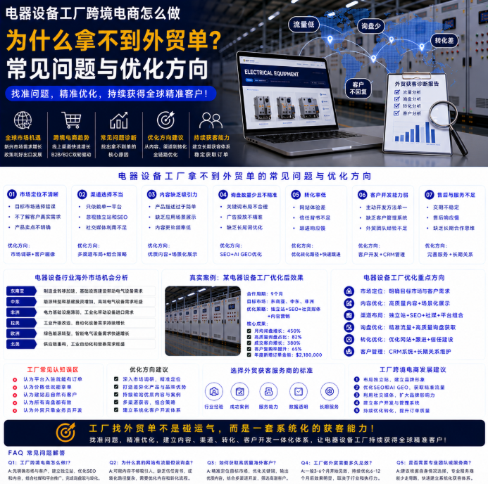 电器设备工厂跨境电商怎么做为什么拿不到外贸单？常见问题与优化方向.png