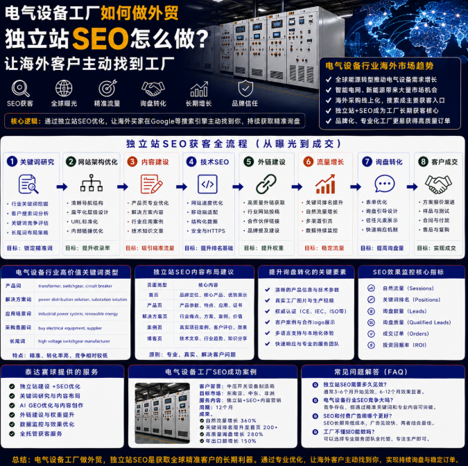 电气设备工厂如何做外贸独立站SEO怎么做？让海外客户主动找到工厂.png