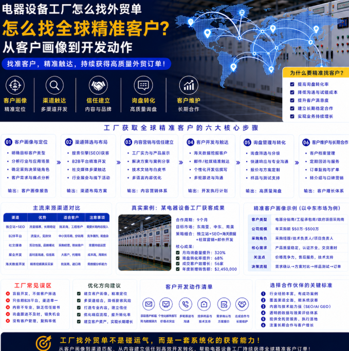 电器设备工厂怎么找外贸单怎么找全球精准客户？从客户画像到开发动作.png