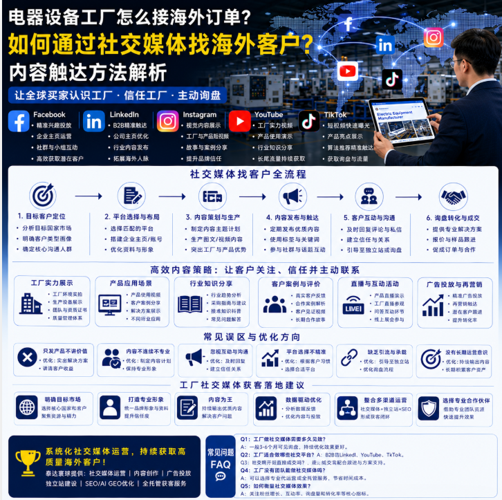 电器设备工厂怎么接海外订单如何通过社交媒体找海外客户？内容触达方法解析.png