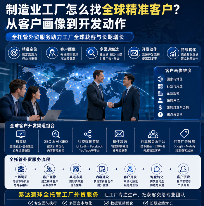 泰达寰球全托管工厂全托管外贸服务怎么找全球精准客户？从客户画像到开发动作.png