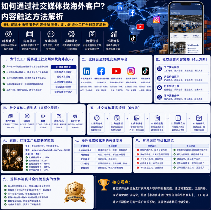 泰达寰球全托管服务内容外贸服务如何通过社交媒体找海外客户？内容触达方法解析.png