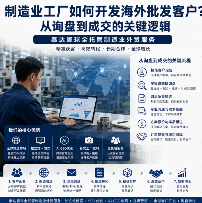 泰达寰球全托管制造业外贸服务如何开发海外批发客户？从询盘到成交的关键逻辑.png