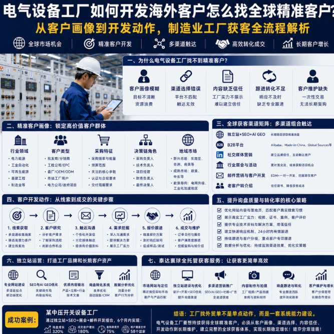 电气设备工厂如何开发海外客户怎么找全球精准客户？从客户画像到开发动作.png