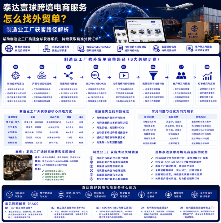 泰达寰球跨境电商服务怎么找外贸单？制造业工厂获客路径解析.png