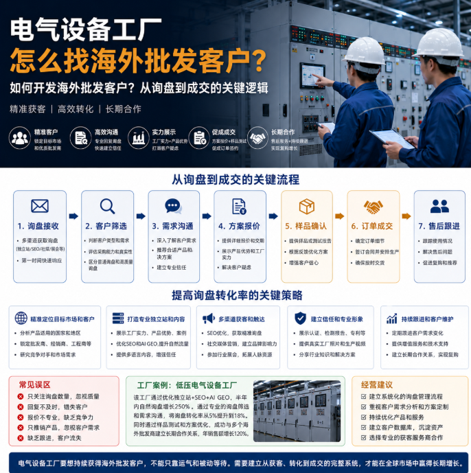 电气设备工厂怎么找海外批发客户如何开发海外批发客户？从询盘到成交的关键逻辑.png