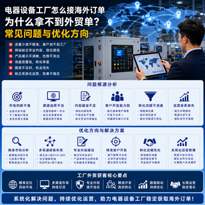 电器设备工厂怎么接海外订单为什么拿不到外贸单？常见问题与优化方向.png