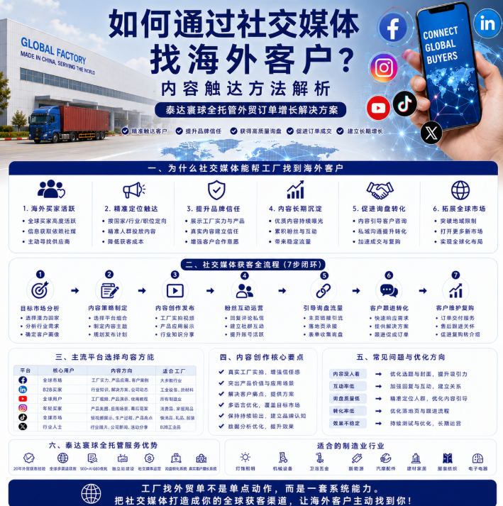 泰达寰球全托管外贸订单增长如何通过社交媒体找海外客户？内容触达方法解析.png